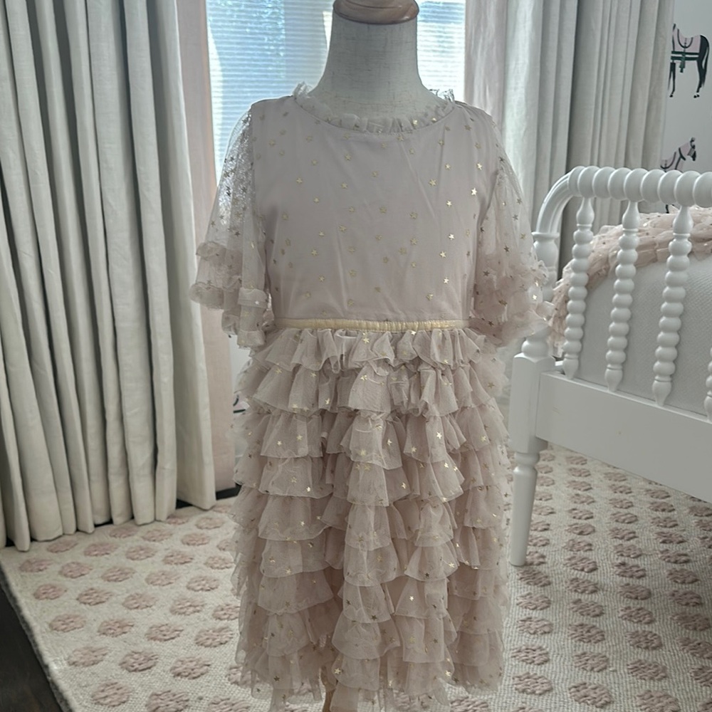 Elegant Pink Ruffled Kids Dress